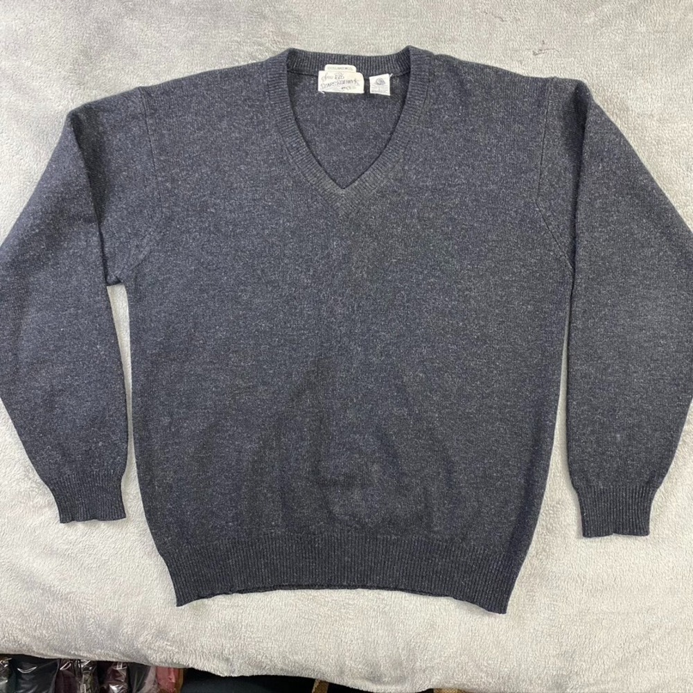 Vintage Sears Roebuck Sweater Men L Pullover 100% Lambswool Dad Grandpa Knit 80s
